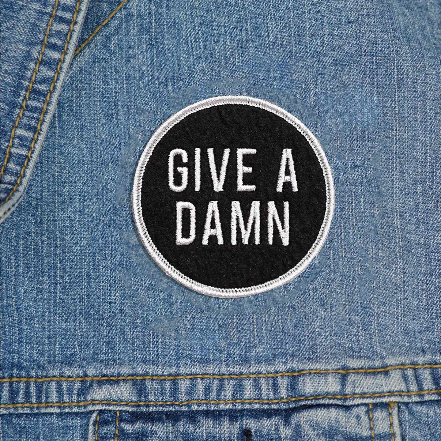 Give A Damn Embroidered Patch - Image 2