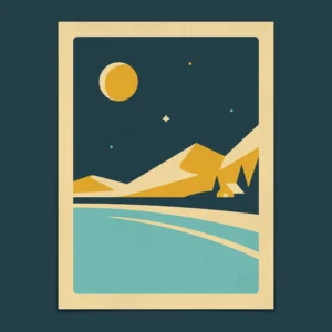 Horizons: Mountains Three-Color Screen Print Poster