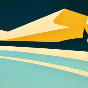 Horizons: Mountains Three-Color Screen Print Poster