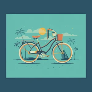 Malibu 20" x 16" Four-Color Screen Print Poster