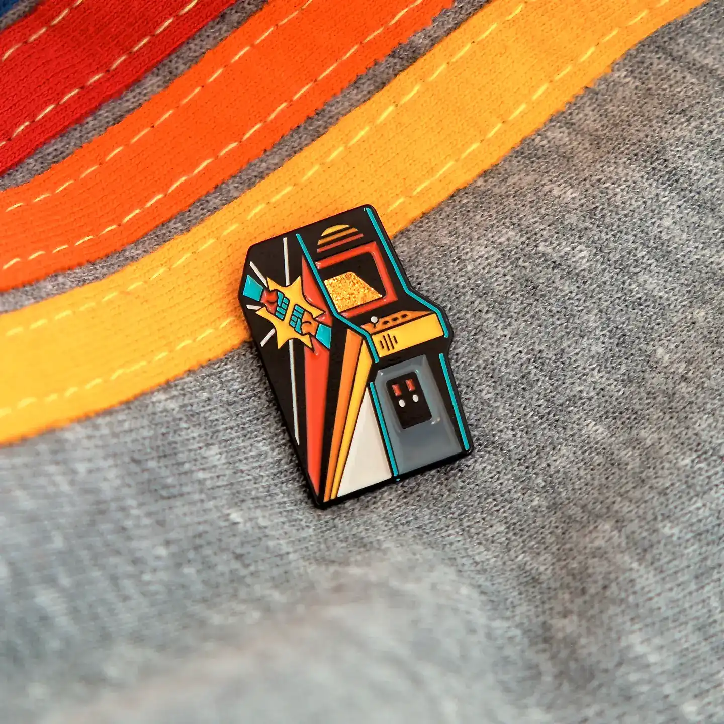 Arcade: Fight Soft Enamel Pin - Image 4
