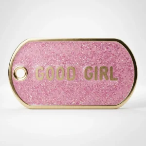 Good Girl Dog Tag Glitter Pin