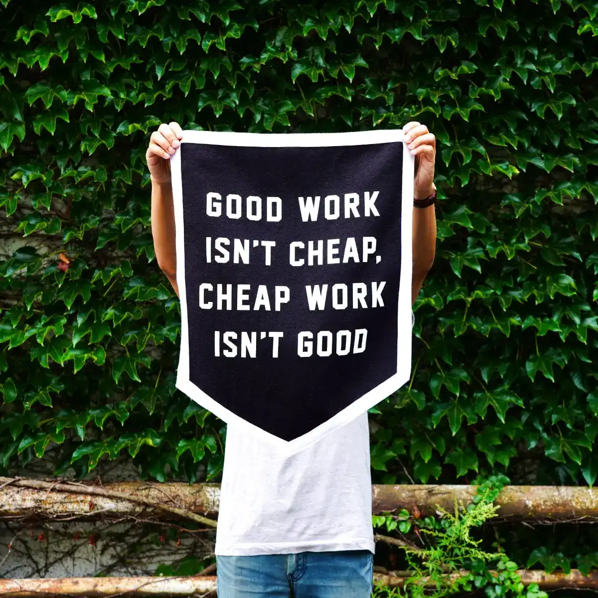 Good Work Isn't Cheap Camp Flag - Image 5