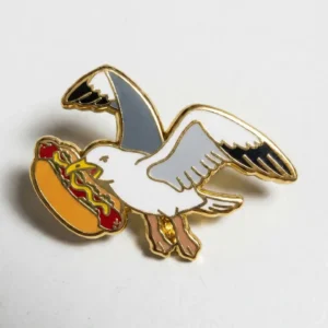 Hotdog Seagull Pin