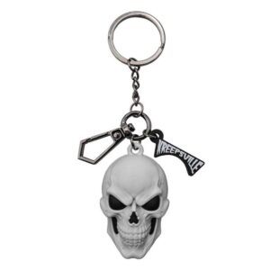 Skull White 3D Flat Keychain