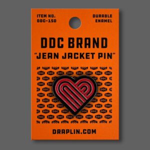 Thick Lines Heart - Red/Black Pin