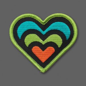 Expanding Heart Black/Green Patch