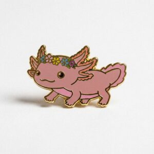 Floral Axolotl Pin