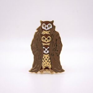 Trenchcoat Owls Pin