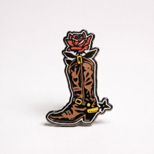 Rose Cowboy Boot Pin