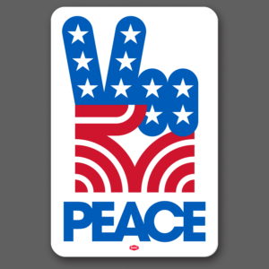 Peace Fingers - Stars & Bars Sticker