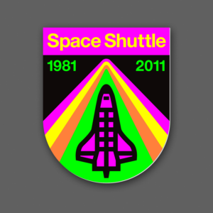 Space Shuttle - Fluorescent Sticker