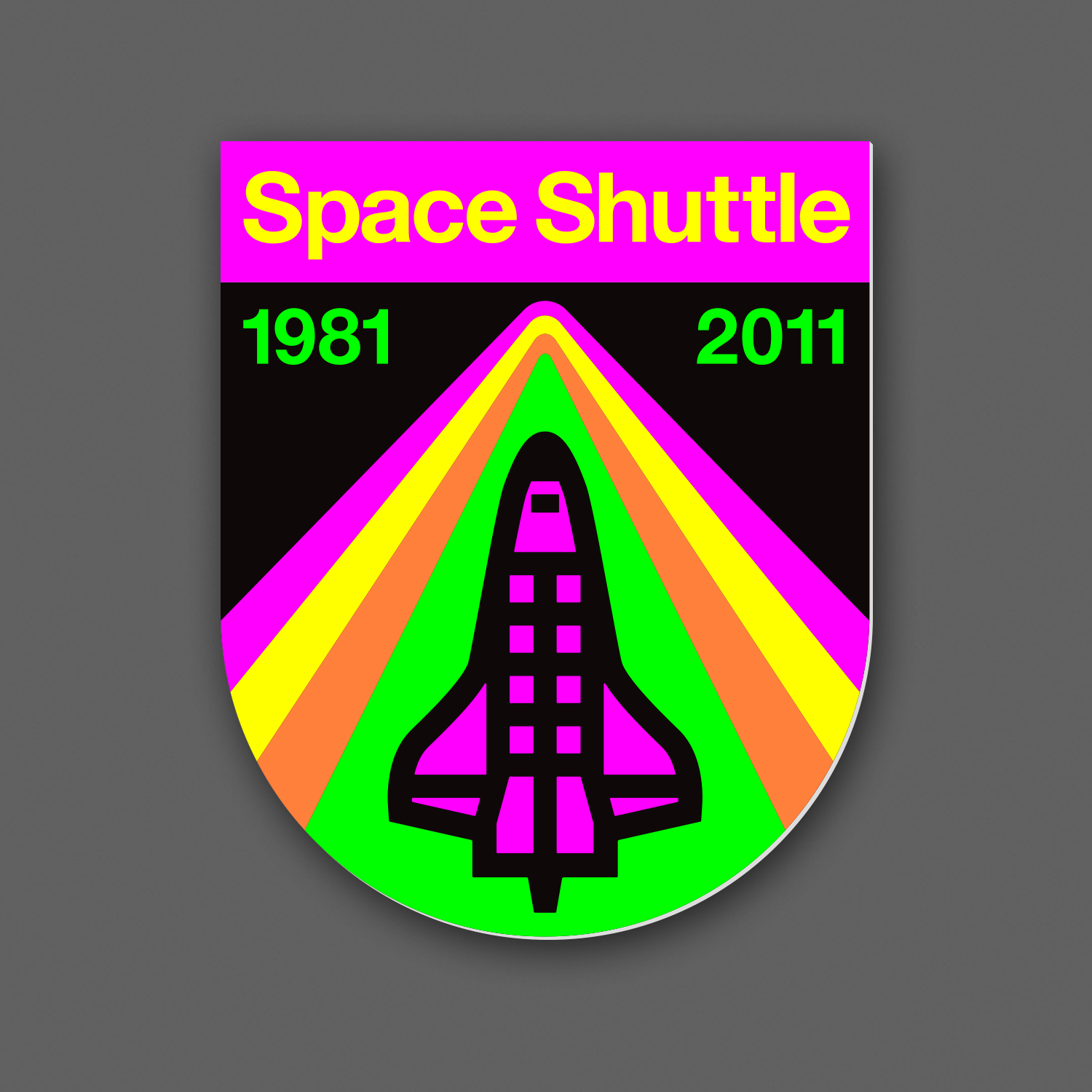 Space Shuttle - Fluorescent Sticker