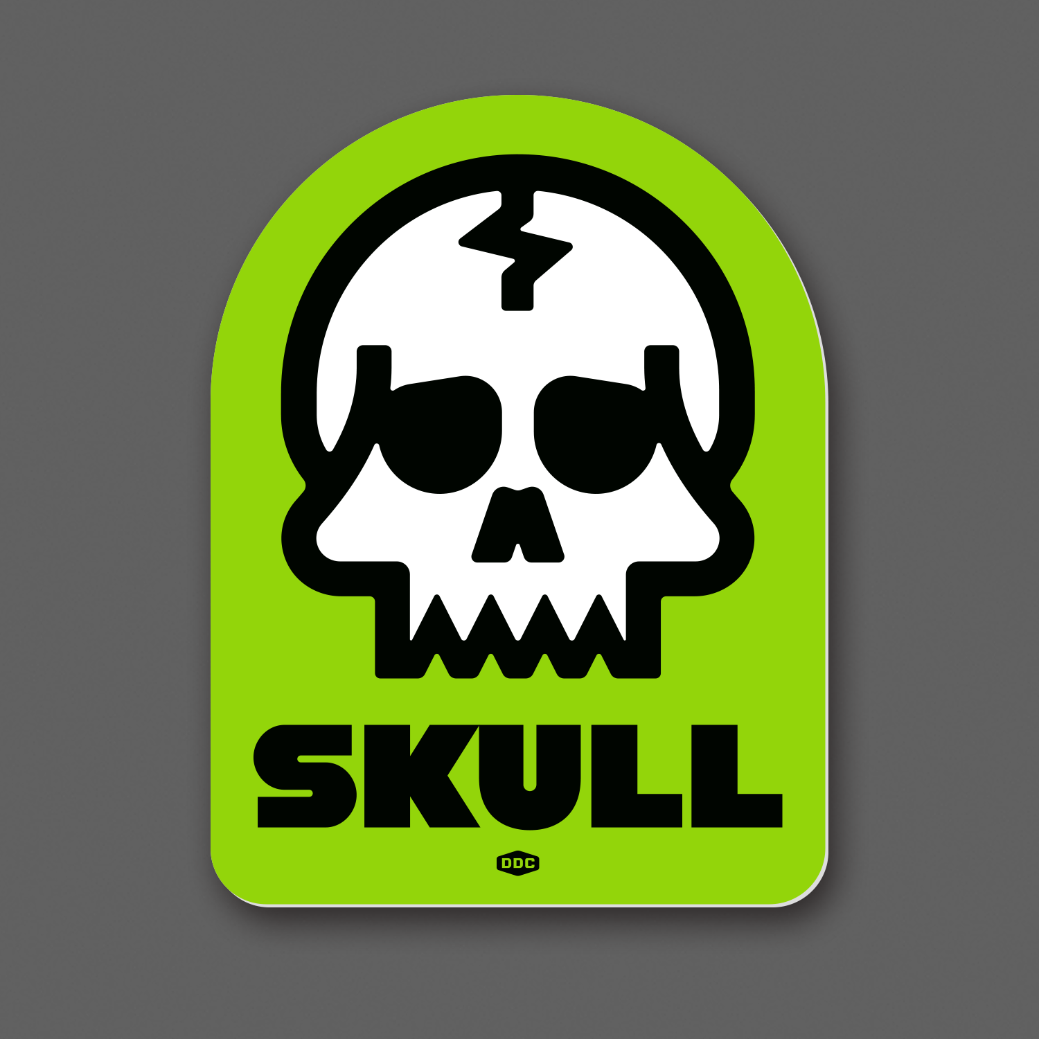 Skull Tombstone - Acid/Green Sticker