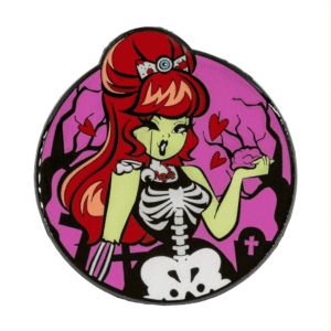 Zombie Girl Moon Glow Enamel Pin