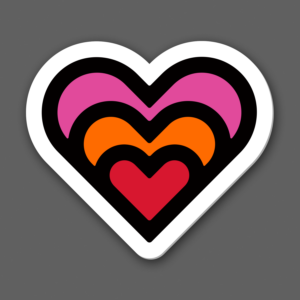 Expanding Heart - White Sticker